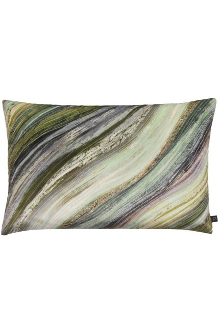 Prestigious Textiles Heartwood Cerulean Velvet Cushion in Green - Size: 40 cm x 60 cm - image 1