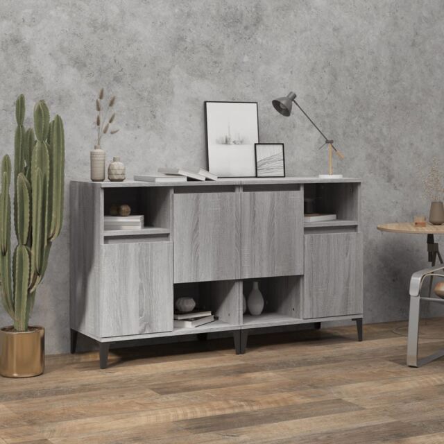 Berkfield Home Sideboards 2 pcs Grey Sonoma 60x35x70 cm Engineered Wood - Size: 60 x 35 x 70 cm - image 1