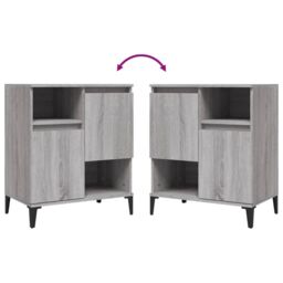 Berkfield Home Sideboards 2 pcs Grey Sonoma 60x35x70 cm Engineered Wood - Size: 60 x 35 x 70 cm - thumbnail 6