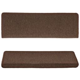 Berkfield Home Carpet Stair Treads 15 pcs 65x21x4 cm Brown - Size: Medium - thumbnail 4