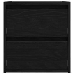 Berkfield Home Wall-mounted Bedside Cabinet Black Oak 38x34x40 cm - Size: 38 x 34 x 40 cm - thumbnail 6