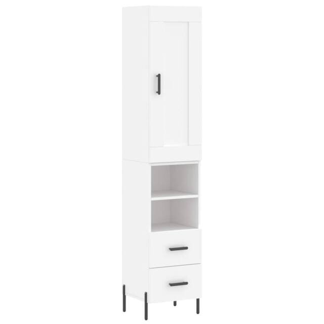 Berkfield Home Highboard White 34.5x34x180 cm Engineered Wood - image 1