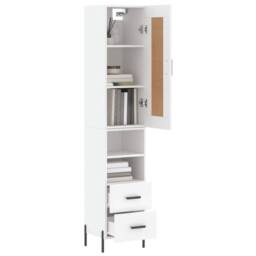 Berkfield Home Highboard White 34.5x34x180 cm Engineered Wood - thumbnail 3