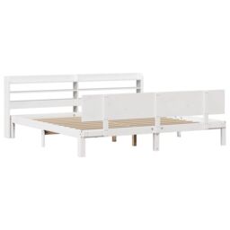 Berkfield Home Bed Frame with Headboard without Mattress White 200x200 cm - thumbnail 3