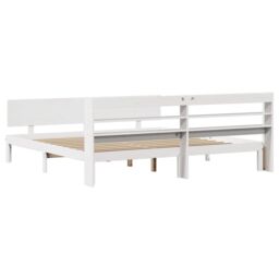 Berkfield Home Bed Frame with Headboard without Mattress White 200x200 cm - thumbnail 6
