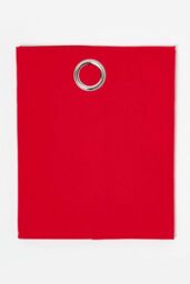 Homescapes Plain Cotton Ready Made Eyelet Curtain Pair in Red - Size: 140 cm width x 229 cm drop - thumbnail 3