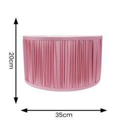 ValueLights Jess Fabric Ruched Pleated Ceiling Floor Table Large Drum Lamp Shade in Light Pink - thumbnail 4