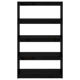 Berkfield Home Beautiful Book Cabinet/Room Divider Black 80x30x135.5 cm Solid Wo - thumbnail 5