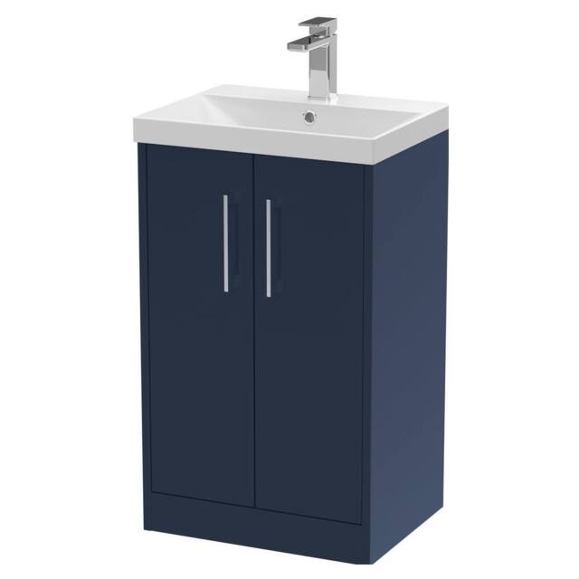 Balterley Winshill Contemporary 2 Door Vanity Basin Unit, Dark Blue, 500mm in Blue - image 1