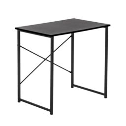 Harbour Housewares Wooden Computer Desk - PC Laptop Workstation Tubular Steel Office Desk in Black