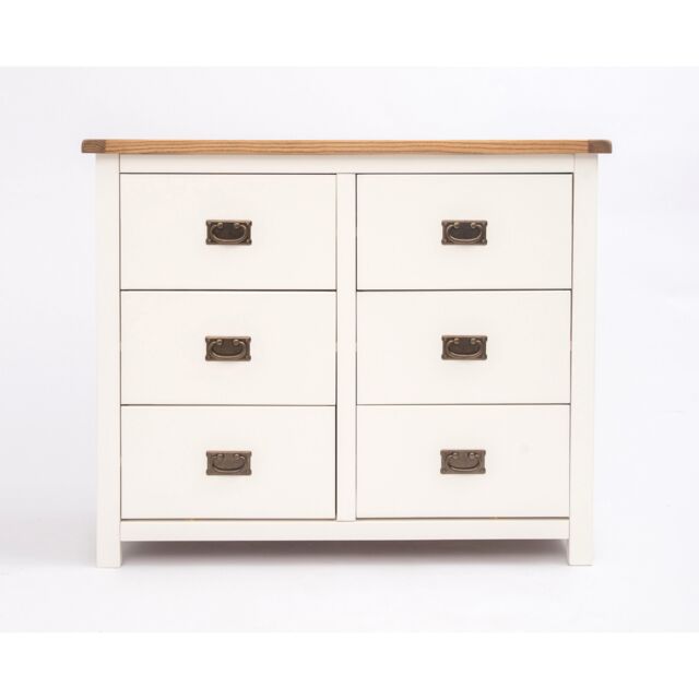 Cabinet Bits Lovere 6 Drawer Chest of Drawers Bras Drop Handle in Off-White - image 1