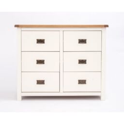 Cabinet Bits Lovere 6 Drawer Chest of Drawers Bras Drop Handle in Off-White - thumbnail 1
