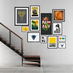 "Artery8 Three Birds in Flight Watercolour Painting Wall Art Print in Blue - Size: W24"" x H32""" - thumbnail 5