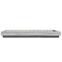 Berkfield Home Bed Frame with LED Lights without Mattress Grey Sonoma 75x190cm - Size: 75x190 cm - thumbnail 6