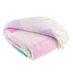 Furn Maisie Checked Tasselled Throw in Aqua - Size: 130 cm x 180 cm - thumbnail 3