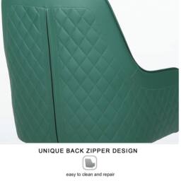 FURNITURE ONE Swivel Desk Chair, Adjustable Heigh PVC Leather Office Chair in Green - Size: 1 Seater - thumbnail 6