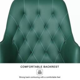 FURNITURE ONE Swivel Desk Chair, Adjustable Heigh PVC Leather Office Chair in Green - Size: 1 Seater - thumbnail 5