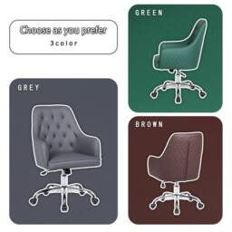 FURNITURE ONE Swivel Desk Chair, Adjustable Heigh PVC Leather Office Chair in Green - Size: 1 Seater - thumbnail 9