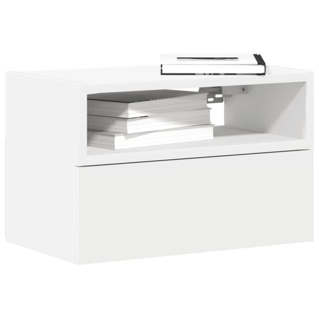 Berkfield Home Wall-mounted Bedside Cabinets 2 pcs White 45x26x28.5 cm - image 1