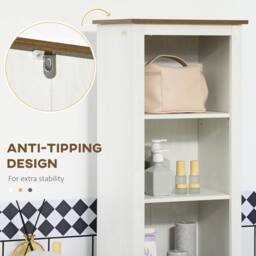 Wyld Haus Nesoli Tall Bathroom Storage Cabinet White & Brown - thumbnail 7
