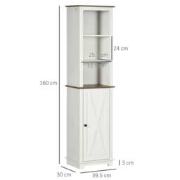 Wyld Haus Nesoli Tall Bathroom Storage Cabinet White & Brown - thumbnail 4