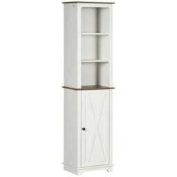 Wyld Haus Nesoli Tall Bathroom Storage Cabinet White & Brown - thumbnail 2