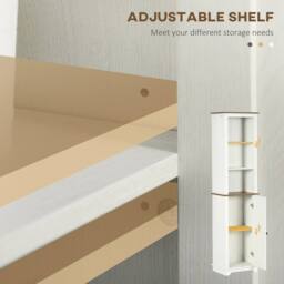 Wyld Haus Nesoli Tall Bathroom Storage Cabinet White & Brown - thumbnail 6