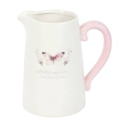 Something Different Butterfly Flower Jug in White