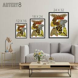 "Artery8 Vintage Butterfly Illustration Framed Canvas Wall Art Print Eugene Seguy - Size: W12"" x H16""" - thumbnail 4