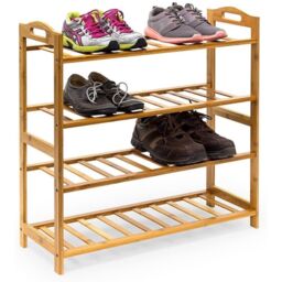 MANTRARAJ 4-Tier Bamboo Shoe Rack Storage Shelf Footwear Rack Plants Shoe Organizer in Brown - thumbnail 2
