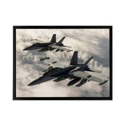 "Artery8 USAF F 18 Hornet Jet Fighters Framed Canvas Wall Art Print in Grey - Size: W12"" x H16""" - thumbnail 1