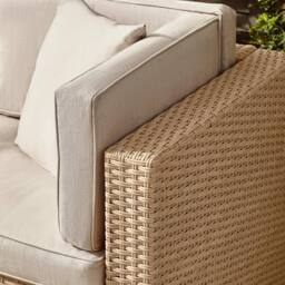 FurnitureboxUK Orlando 4 Seat Modular Outdoor Garden Rattan Sofa in Light Beige - thumbnail 7