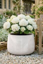 Dibor Set of 3 Beige Symmetry Stripe Beige Fibre Clay Indoor Outdoor Garden Planters - Size: Large - thumbnail 3