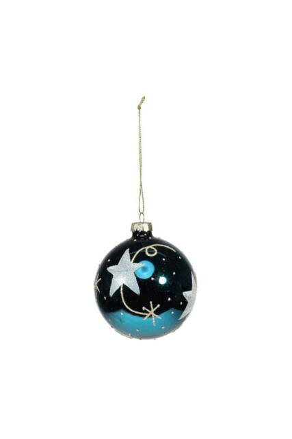 KDMD Midnight Blue Glass Star Bauble Dia8cm 3 Pack - image 1