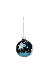 KDMD Midnight Blue Glass Star Bauble Dia8cm 3 Pack - thumbnail 1