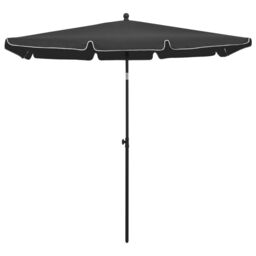 Berkfield Home Garden Parasol with Pole 210x140 cm Anthracite in Black - thumbnail 2