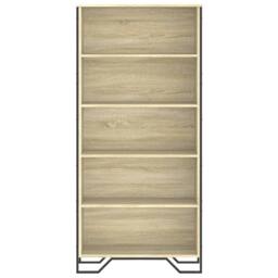 Berkfield Home Book Cabinet Sonoma Oak 80x31x169 cm Engineered wood in Brown - Size: 80 x 31 x 169 cm - thumbnail 4