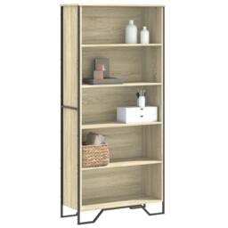 Berkfield Home Book Cabinet Sonoma Oak 80x31x169 cm Engineered wood in Brown - Size: 80 x 31 x 169 cm - thumbnail 2