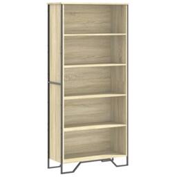 Berkfield Home Book Cabinet Sonoma Oak 80x31x169 cm Engineered wood in Brown - Size: 80 x 31 x 169 cm - thumbnail 1