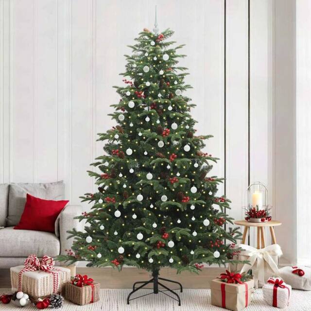 Berkfield Home Artificial Christmas Tree with 300 LEDs with Stand Green 240 cm - image 1