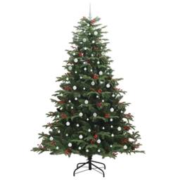 Berkfield Home Artificial Christmas Tree with 300 LEDs with Stand Green 240 cm - thumbnail 4