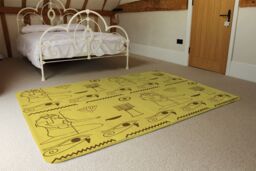 Benjamin Tate Design Pattern Of Egyptian Hieroglyphics Designer Rug in Natural - Size: Large - thumbnail 3