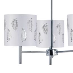 First Choice Lighting Set of 2 Brea - Chrome 3 Light Fittings with White Fern Shades in Silver - thumbnail 3