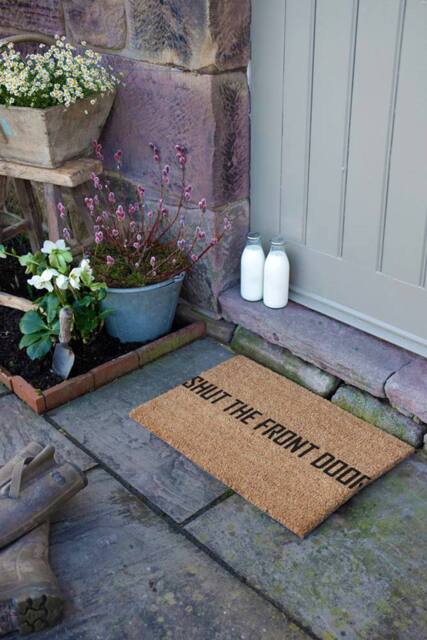 Artsy Mats Funny Shut The Front Door Doormat in Black - Size: 40 cm x 60 cm - image 1
