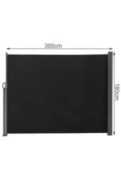 Garden Sanctuary 3mW Grey Outdoor Retractable Privacy Side Awning - thumbnail 6