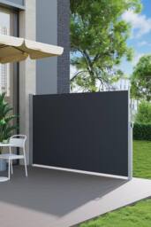 Garden Sanctuary 3mW Grey Outdoor Retractable Privacy Side Awning - thumbnail 2