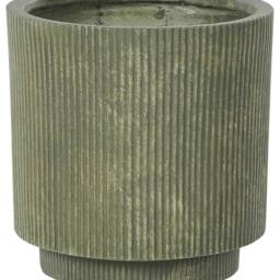 Wyld and Coco Fibre Clay Planter 37 cm Vertical Rib Finish Green - thumbnail 2