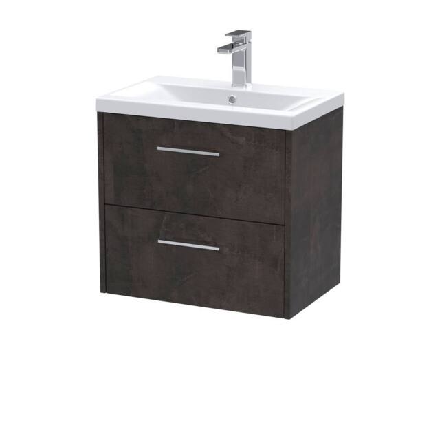 Balterley Winshill Contemporary 2 Drawer Wall Hung Vanity Basin Unit, 600mm in Grey - image 1