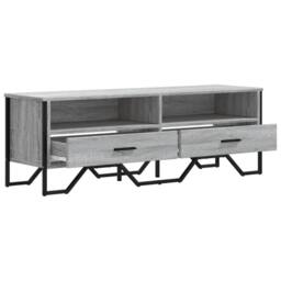 Berkfield Home TV Cabinet Grey Sonoma 122x34x41 cm Engineered Wood - Size: 122 x 34 x 41 cm - thumbnail 7