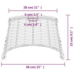 Berkfield Home Ceiling Lamp Shade White √ò38x23 cm Wicker - Size: 38x23 cm - thumbnail 7